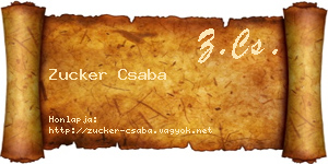 Zucker Csaba névjegykártya
