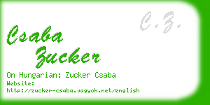 csaba zucker business card